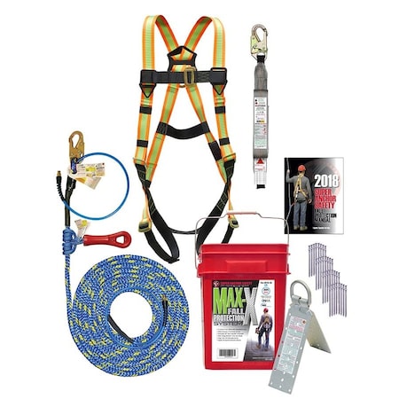 Super Anchor Safety MAX-X Bucket Kit: 50ft. X-line Pneumatic Lifeline w/ SuperGrab 4075-50